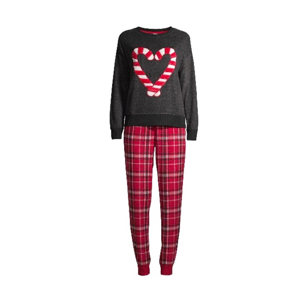 NWT Women's Fuzzy Applique 2-Piece Pajama Set